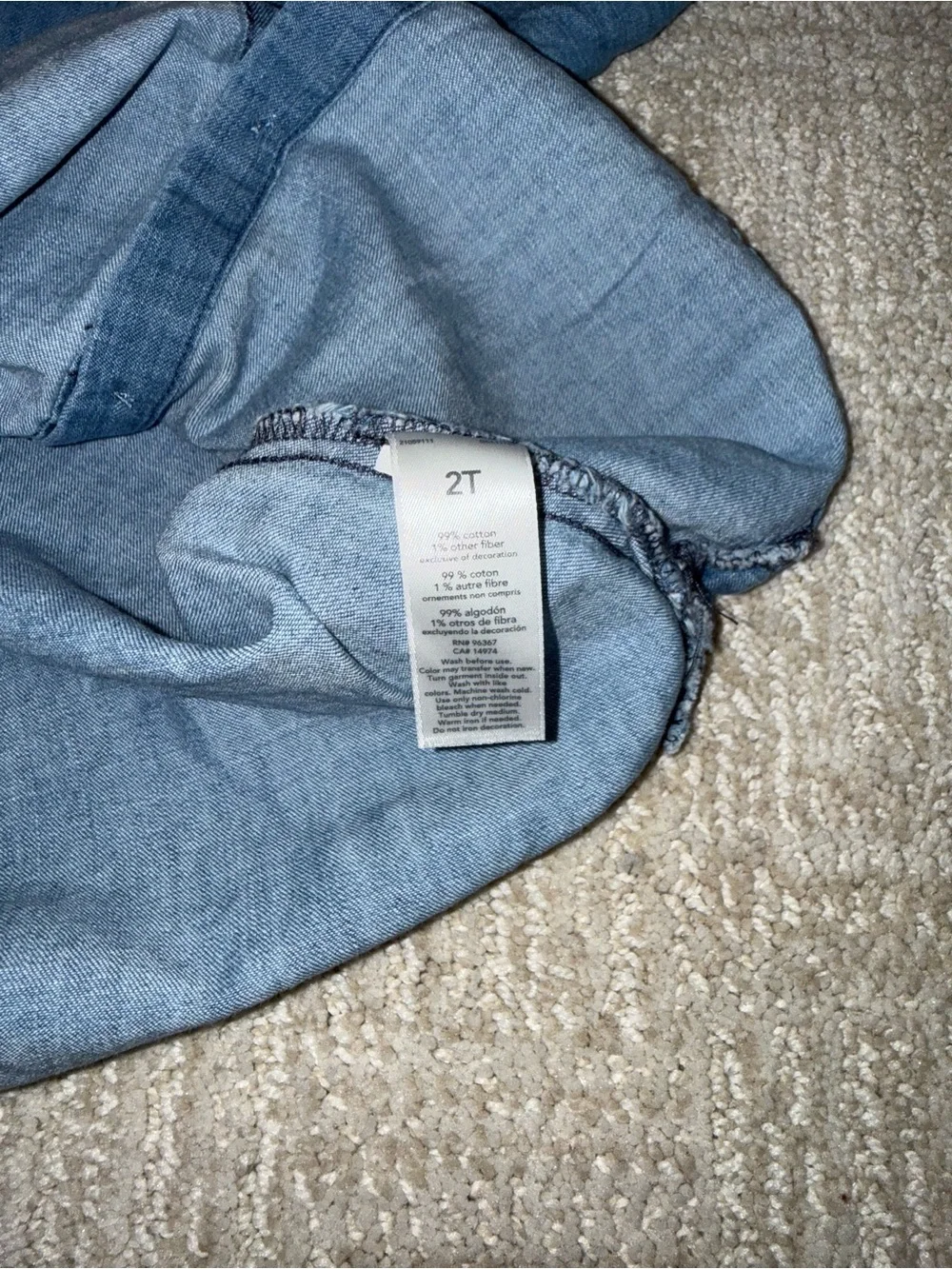 Oshkosh B’gosh Girls Denim Tunic w/ Heart Pocket (2T)